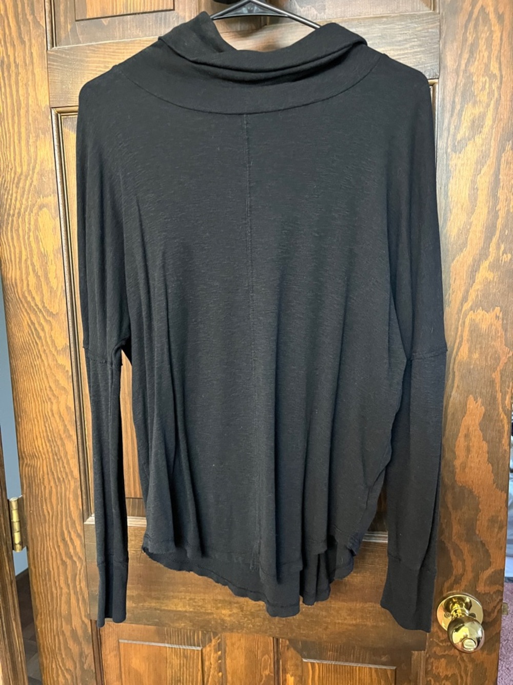 Black Women's Draped Cowl Neck Top
